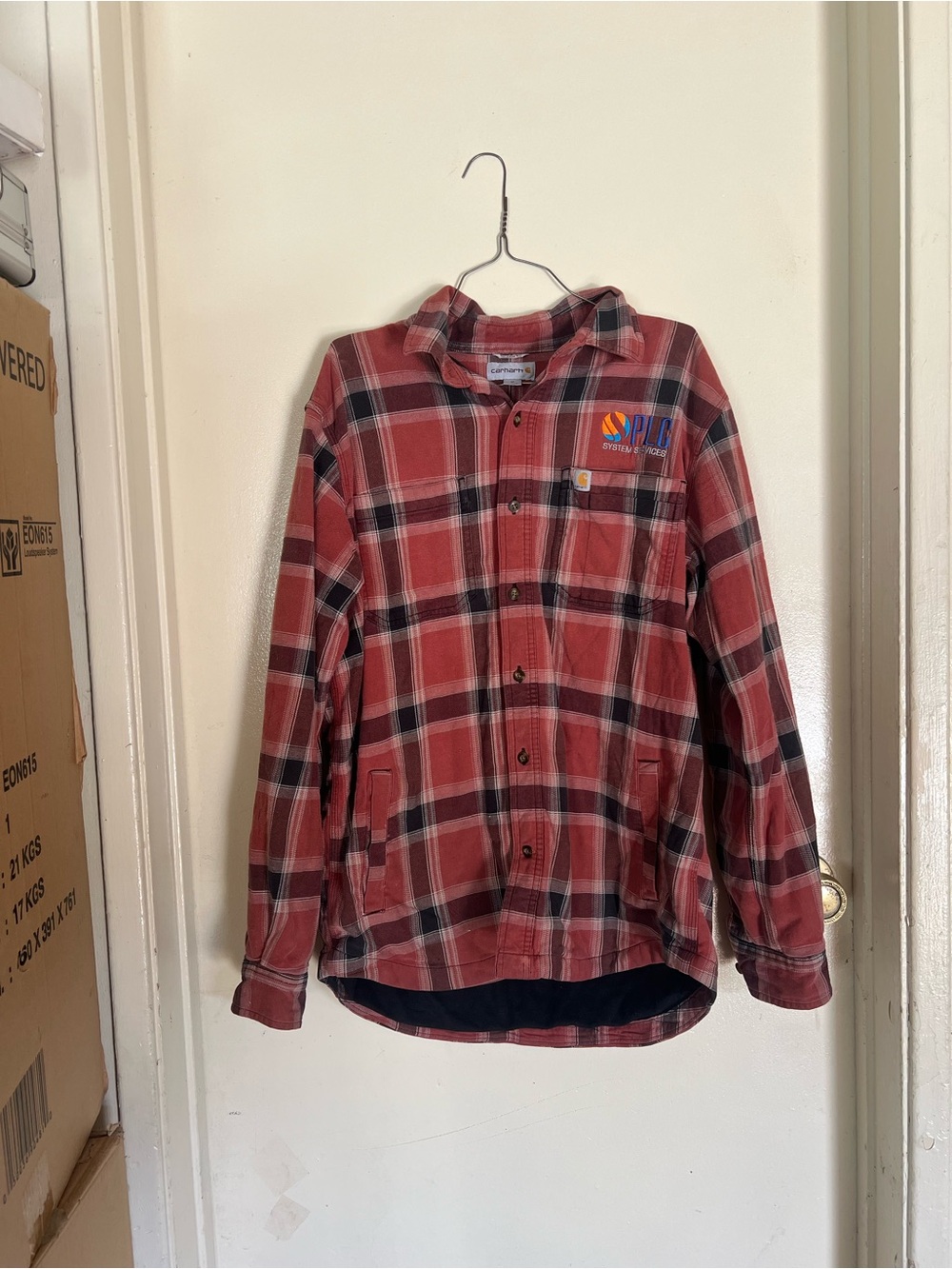 Carhartt Red & Black Plaid Button-Up Jacket